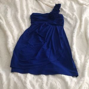 Small royal blue one shoulder dress